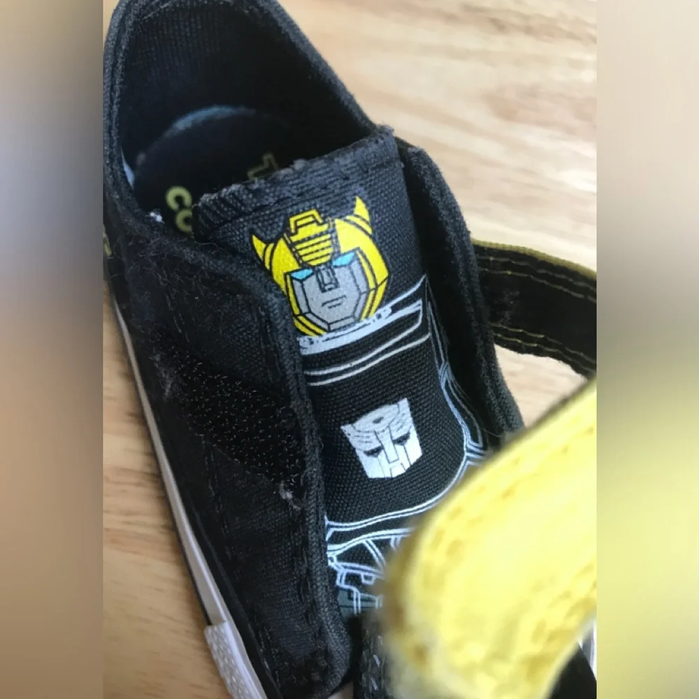 Transformers X Converse Black Yellow Velcro Sneakers Size: US Toddler 5 EUR 21